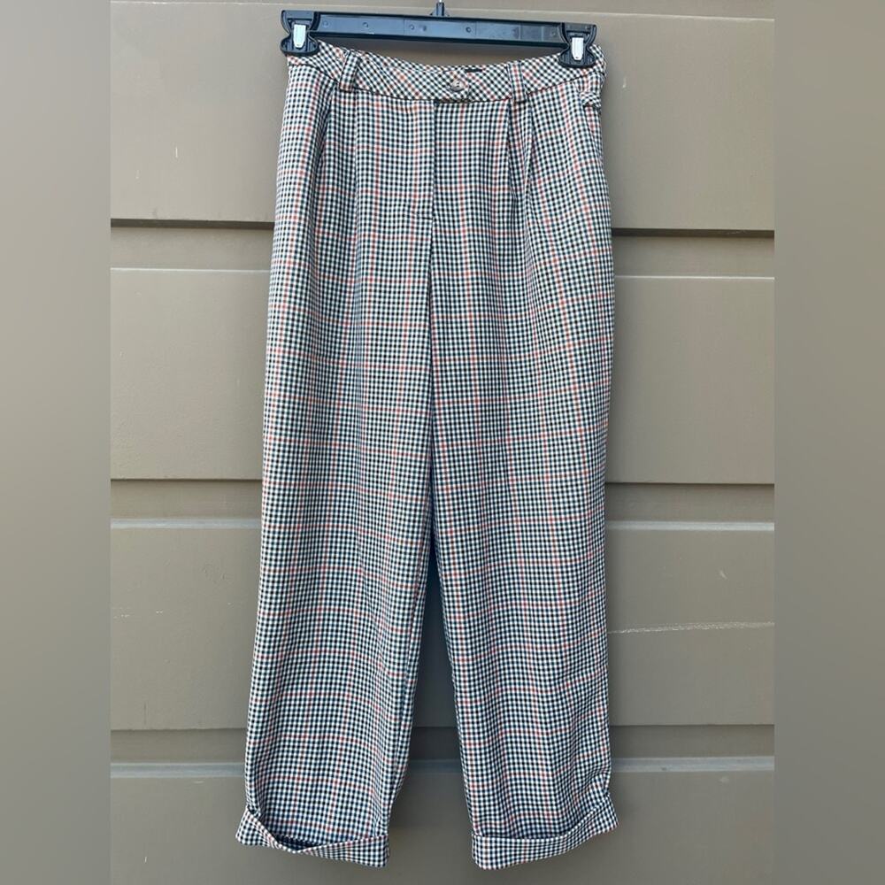 Topshop Tapered Leg Houndstooth Trouser Pant Size 4